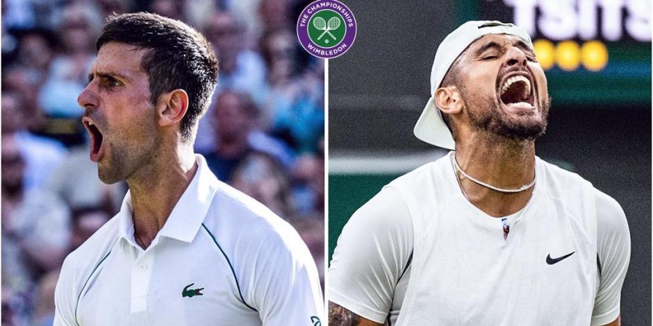 Novak Djokovic y Nick Kyrgios miden fuerzas en la final de Wimbledon, el tercer torneo de Grand Slam en el año.