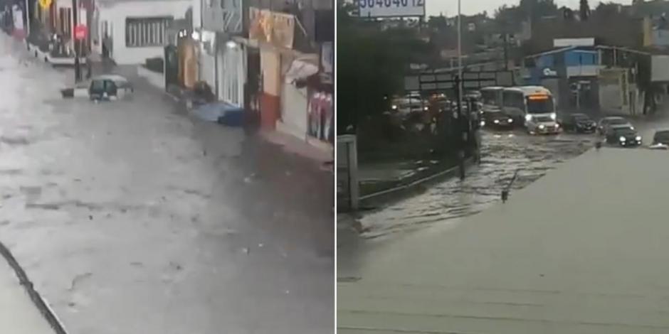 Lluvias provocan inundación en Vía Morelos, Ecatepec.