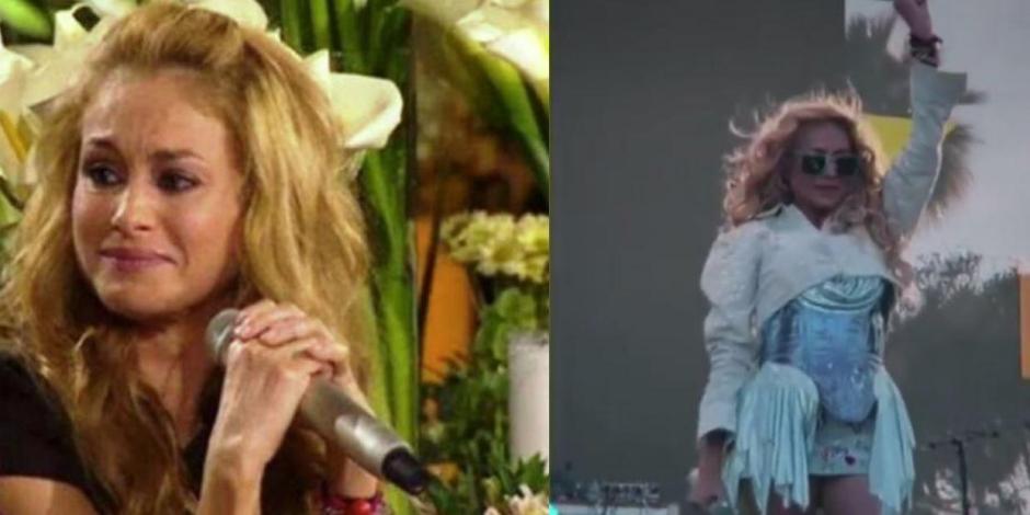 Paulina Rubio rompe en llanto en pleno concierto al recordar a su mamá Susana Dosamantes.