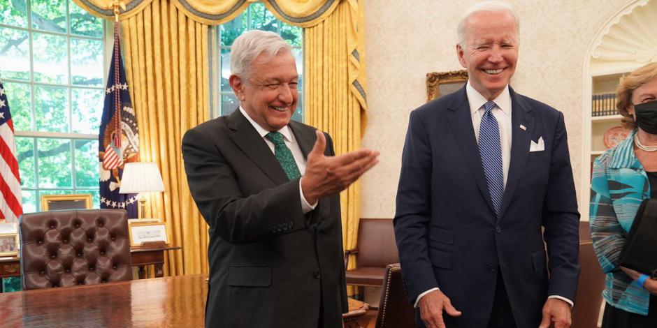 El Presidente Andrés Manuel López Obrador y el presidente de Estados Unidos, Joe Biden, ayer.