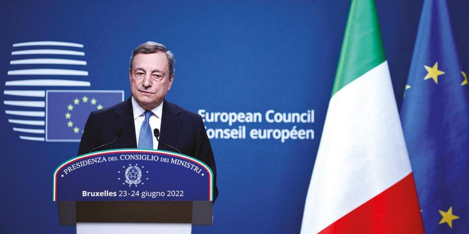 El primer ministro italiano, en conferencia de prensa durante una cumbre de líderes de la Unión Europea, en junio pasado.