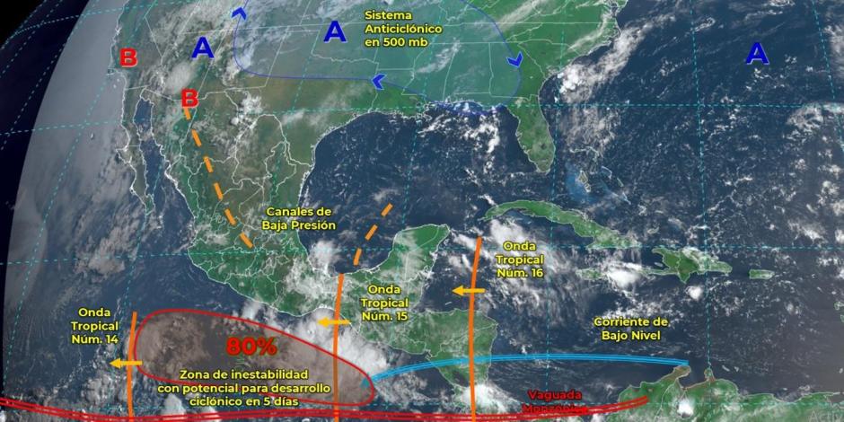 SMN pronostica posible ciclón tropical para el próximo martes 26 de julio.