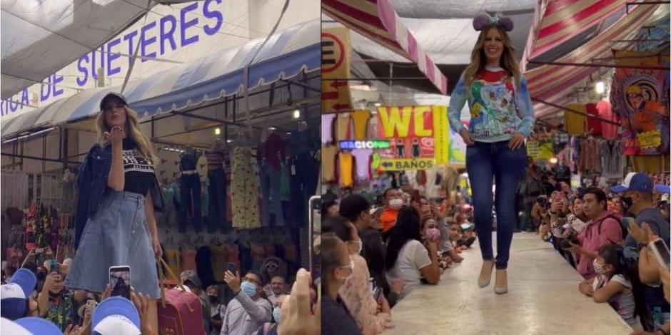 Raquel Bigorra promociona la moda nacional con desfile de modas en mercado de Chiconcuac
