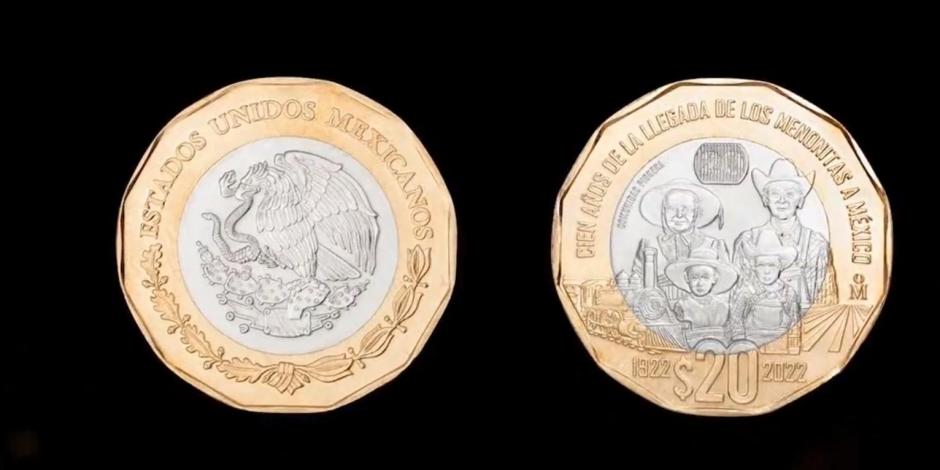 Banxico conmemora 100 años de la llegada de los Menonitas a México con una moneda de 20 pesos conmemorativa.