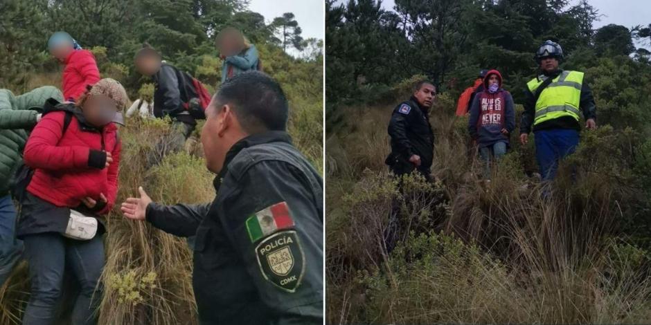 Localizan y rescatan a 14 personas extraviadas en el Ajusco; pidieron auxilio por Twitter.