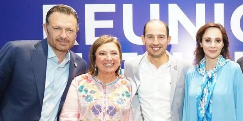 El dirigente nacional del PAN, Marko Cortés, "destapa" al gobernador de Querétaro, Mauricio Kuri,y a la senadora Lilly Téllez