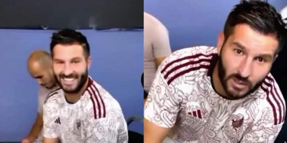 Gignac luce el nuevo uniforme de la Selección Mexicana para Qatar 2022.