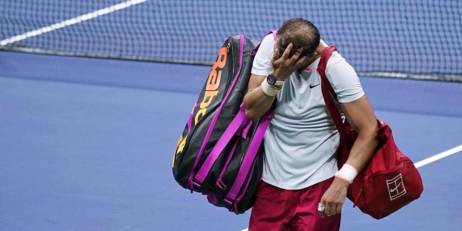 Rafael Nadal al final de su partido ante Frances Tiafoe, en la cuarta ronda del US Open.