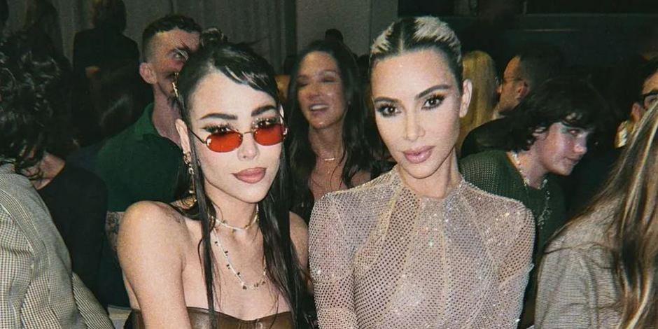 Danna Paola presume "noche loca" con Kim Kardashian (FOTOS)