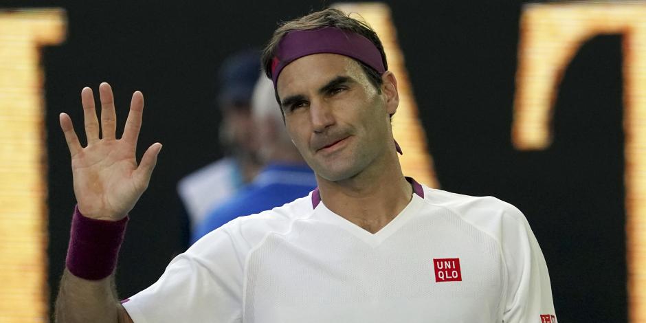Roger Federer después de un partido en el Abierto de Australia del 2020.