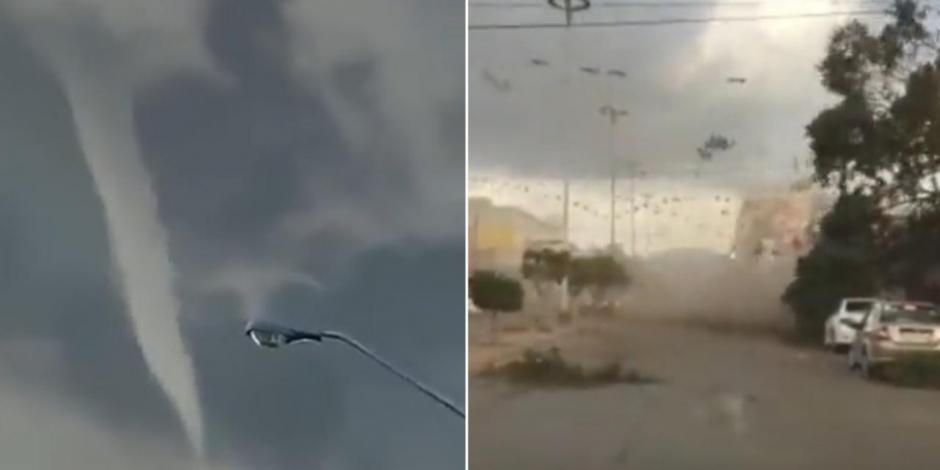 Inusual tornado provoca afectaciones y sorprende a habitantes de Guamúchil, en Sinaloa.