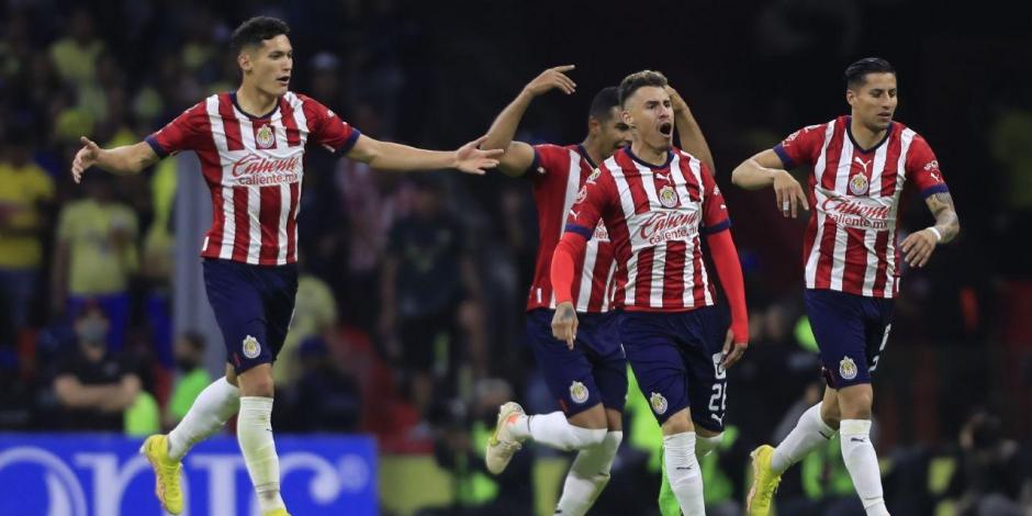 Chivas festeja un gol en el clásico nacional contra el América en la Fecha 15 del Apertura 2022, el pasado 17 de septiembre.