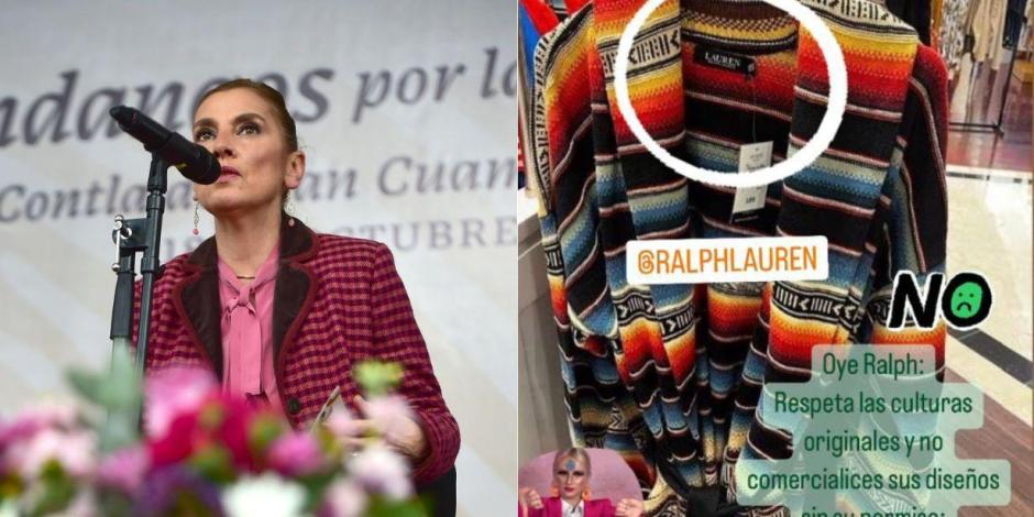Beatriz Gutiérrez Müller etiquetó en una publicación e historia de Instagram a la marca Ralph Lauren y señaló el plagio de Sarapes.