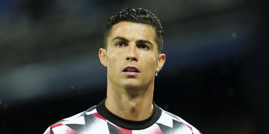 Cristiano Ronaldo durante un calentamiento previo a un juego del Manchester United en la Premier League.