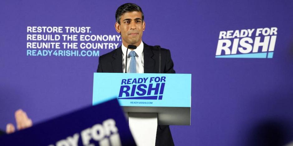 Rishi Sunak, durante un evento de campaña en julio pasado.