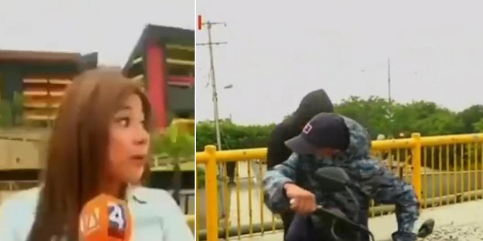 Reportera sufre intento de asalto: "¿Nos va a robar ahorita en vivo?", dice a los ladrones para ahuyentarlos.