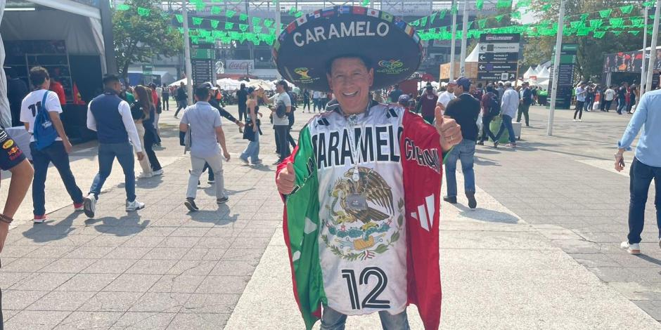 Caramelo, el aficionado número 1 del deporte mexicano, presente en el Gran Premio de México de F1.