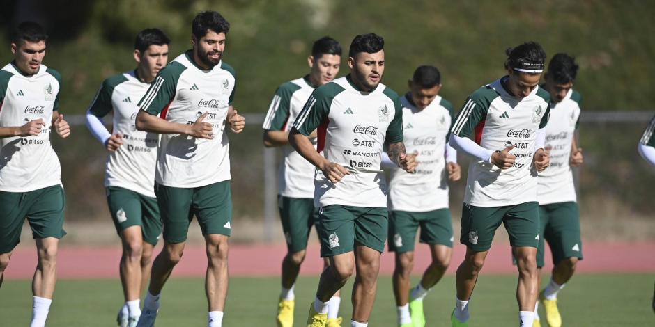 Jugadores de la Selección Mexicana entrenan de cara a la Copa del Mundo.