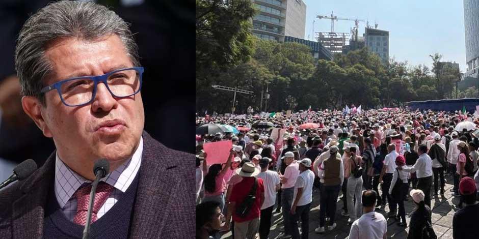 Ricardo Monreal, se pronunció en redes sociales tras las marcha en pro del INE