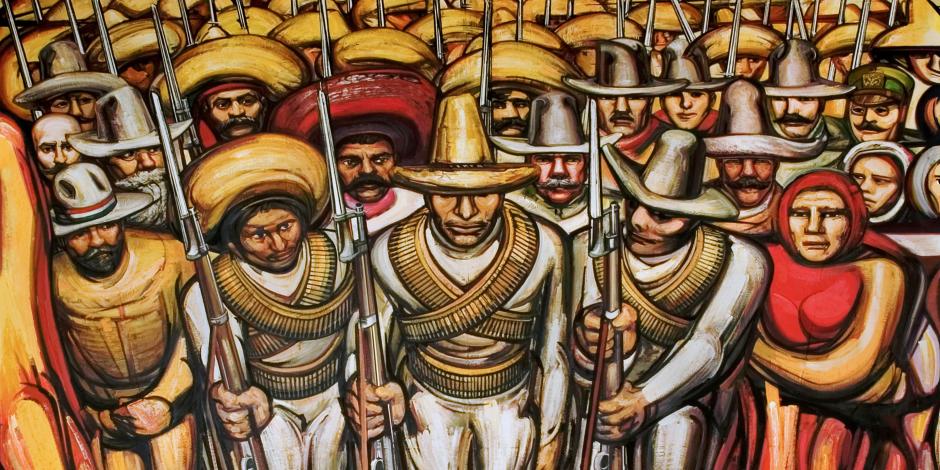 Mural del artista David Alfaro Siqueiros en torno a la Revolución Mexicana y el porfirismo.