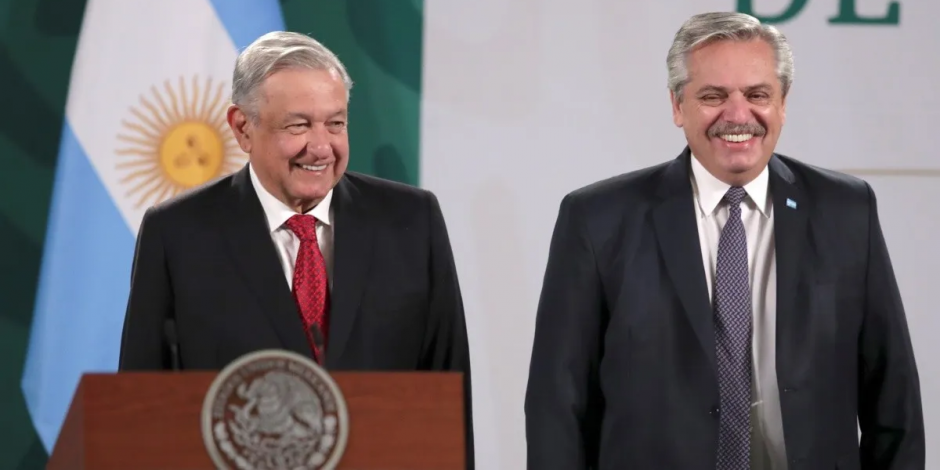 Presidente López Obrador y Alberto Fernández, presidente de Argentina, en una fotografía de archivo.