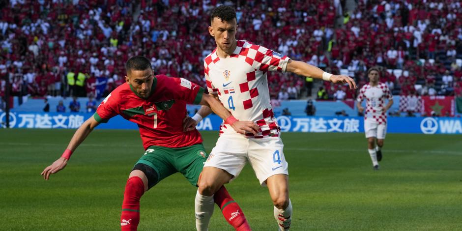Una acción del Marruecos vs Croacia, Copa del Mundo Qatar 2022