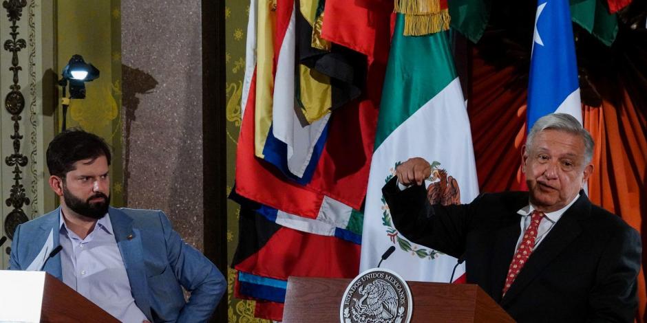 Los presidentes de México y Chile, Andrés Manuel López Obrador y Gabriel Boric, durante el encuentro que tuvieron este miércoles. 