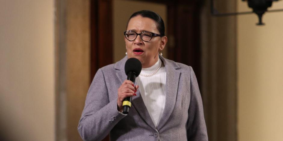 Rosa Icela Rodríguez urge a estados a homologar tipo penal de feminicidio.