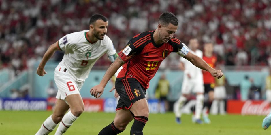 Una acción del Bélgica vs Marruecos de la Copa del Mundo Qatar 2022