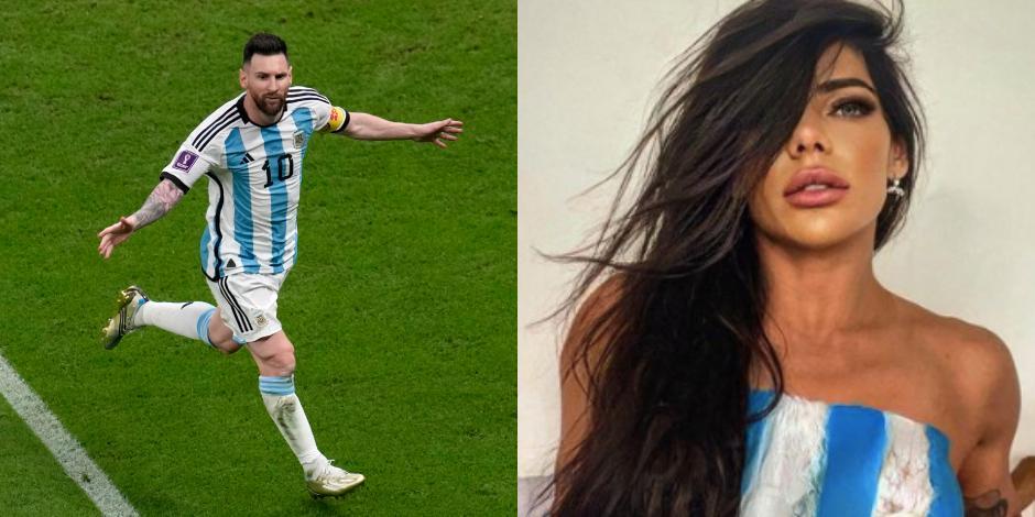 Suzy Cortes se inspiró y motivó a Messi con un tremendo atuendo.