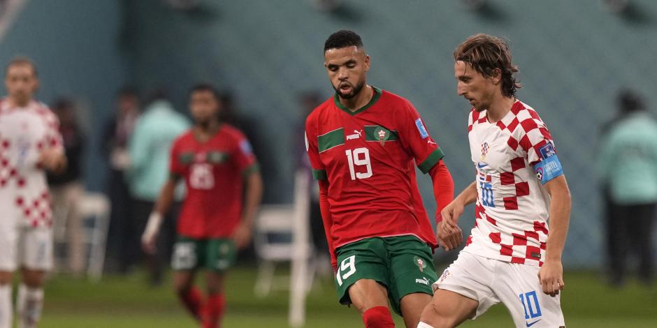 Una acción del Croacia vs Marruecos, partido por el tercer lugar del Mundial Qatar 2022.