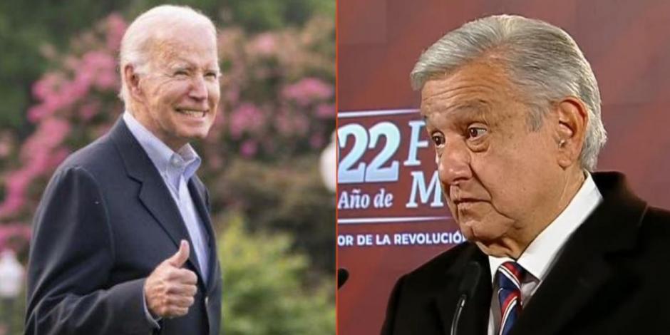 López Obrador (der.) recomendó al presidente de Estados Unidos, Joe Biden, aterrizar en el AIFA durante su visita a México en enero.