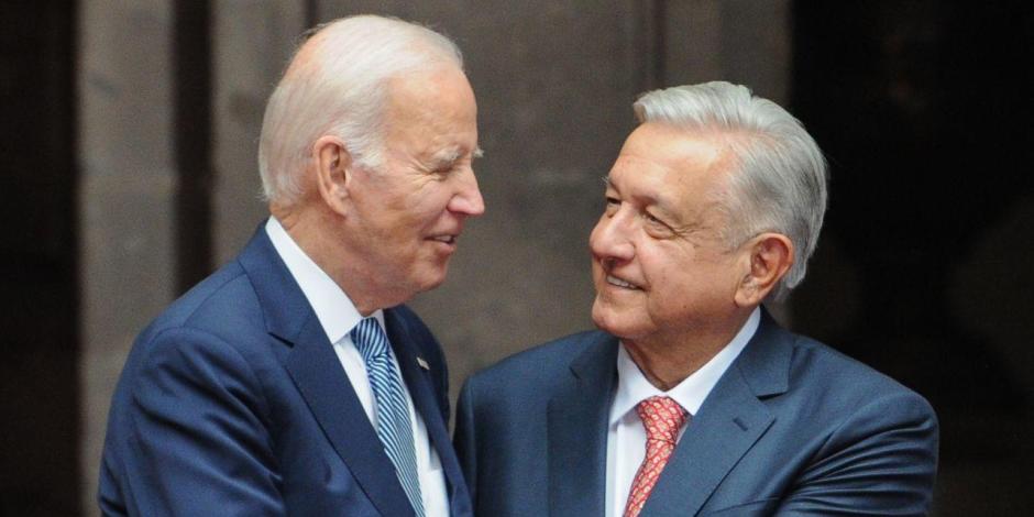 Los presidentes de Estados Unidos y México, Joe Biden y AMLO, respectivamente.