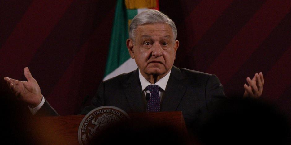 El Presidente Andrés Manuel López Obrador durante su conferencia de prensa matutina.