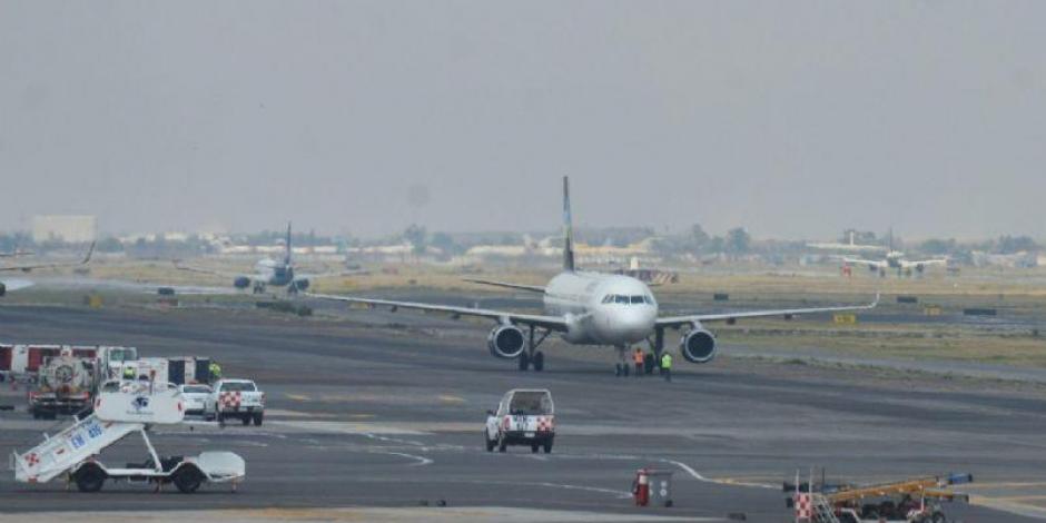 Aviones en operación en el Aeropuerto Internacional de la Ciudad de México.