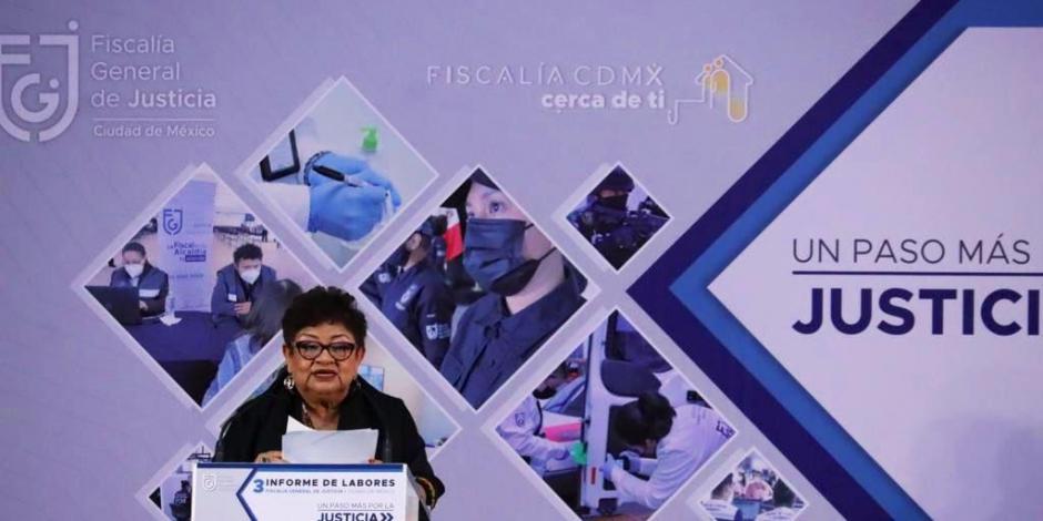 La fiscal General de Justicia de la CDMX, Ernestina Godoy, informa que entre 2019 y 2022, los delitos de alto impacto disminuyeron en un 45.6%