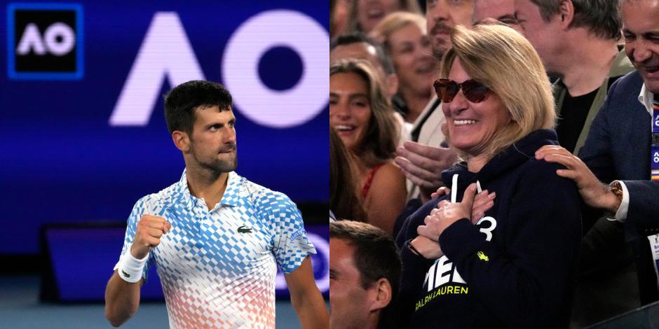 Novak Djokovic felicitó a su mamá después de vencer a Andrey Rublev en los cuartos de final del Australian Open.
