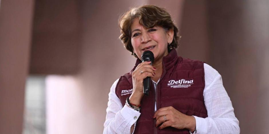 Delfina Gómez, precandidata de Morena a la gubernatura del EdoMex.