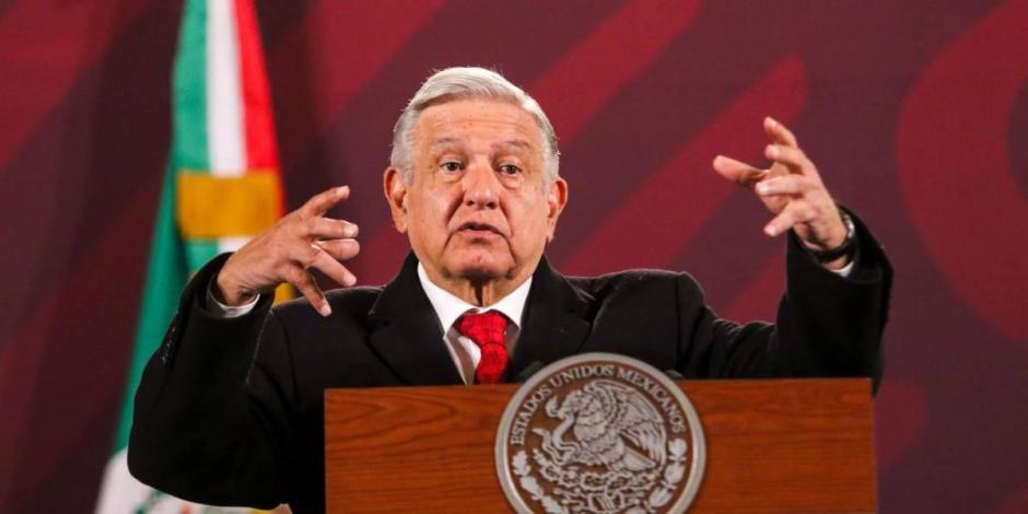 Presidente López Obrador, durante la conferencia matutina.