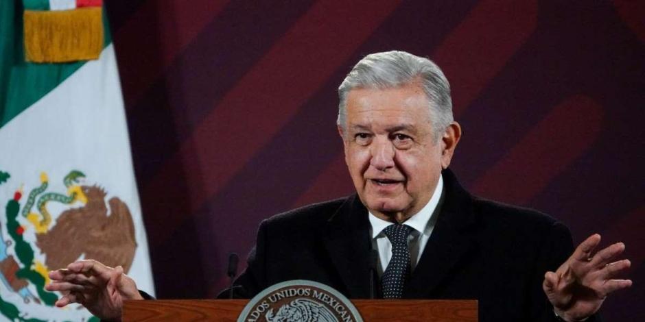 Presidente López Obrador, durante la rueda de prensa matutina de este martes.