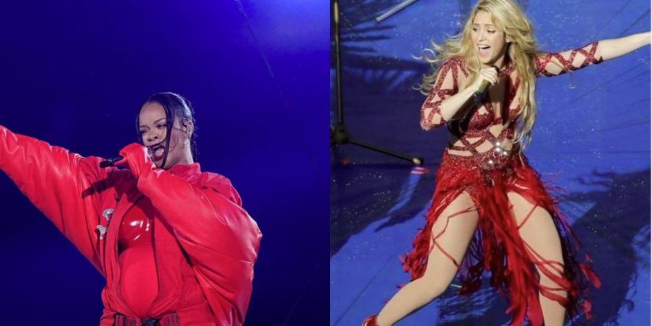 Comparan a Rihanna y a Shakira por las dos cantar embarazadas en eventos deportivos ¿Quién lo hizo mejor?