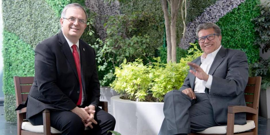 Ricardo Monreal, senador de Morena, y Marcelo Ebrard, secretario de Relaciones Exteriores.