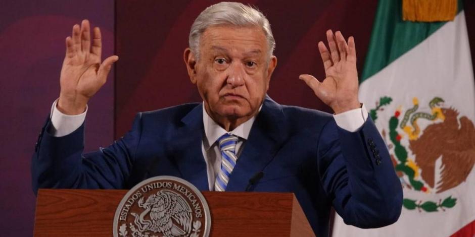 Presidente López Obrador, durante la rueda de prensa matutina de este jueves.