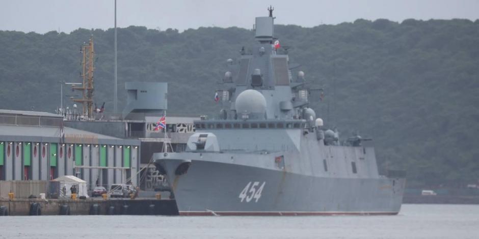 Fragata rusa 'Almirante Gorshkov', la cual formará parte de las maniobras navales entre este país, China y Sudáfrica.