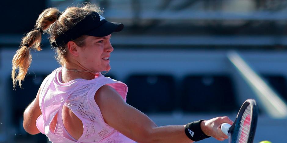 Caty Mcnally durante los cuartos de final de singles del WTA 250 Merida Open Akron.
