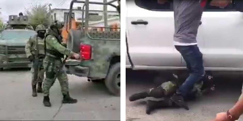 Soldados fueron agredidos este domingo en Nuevo Laredo por un grupo de personas