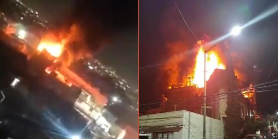 Incendio consume casa en alcaldía Iztapalapa.