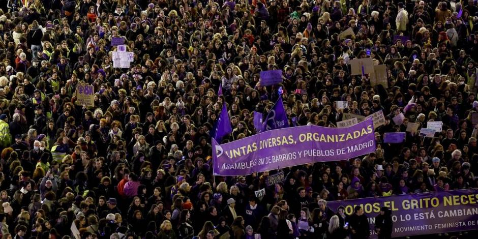Día Internacional de la Mujer, conmemorado en una marcha en Madrid, España.