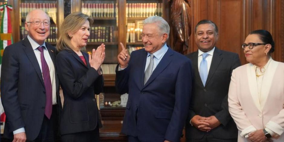 El Presidente López Obrador en reunión con Elizabeth Sherwood-Randall, asesora de Seguridad Nacional de la Casa Blanca.