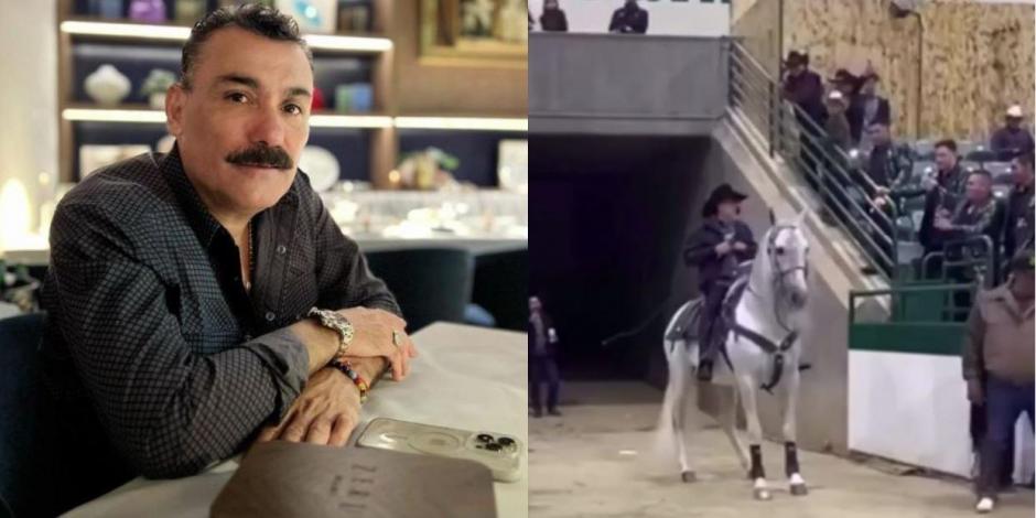 El Chapo de Sinaloa se cae de caballo en concierto y la gente se preocupa por el animal